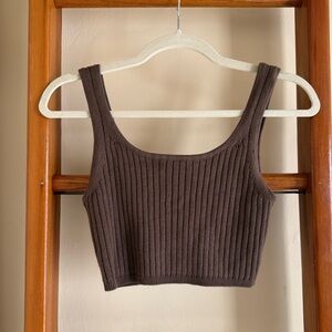 Wilfred Brown Sweater Tank Crop Top S